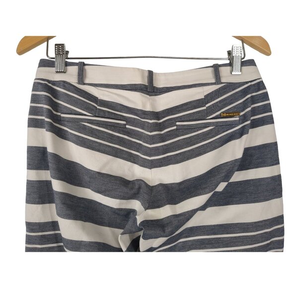 Michael Michael Kors Pants Womens 2 Blue White Stripe Tapered Leg Nautical Coast - Picture 4 of 8
